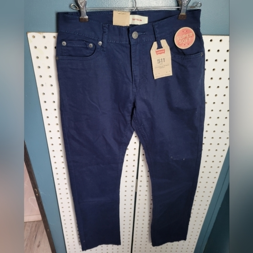 Levi's 511 NWT slim Stretch boys‎ size 14 blue pants 27X27
